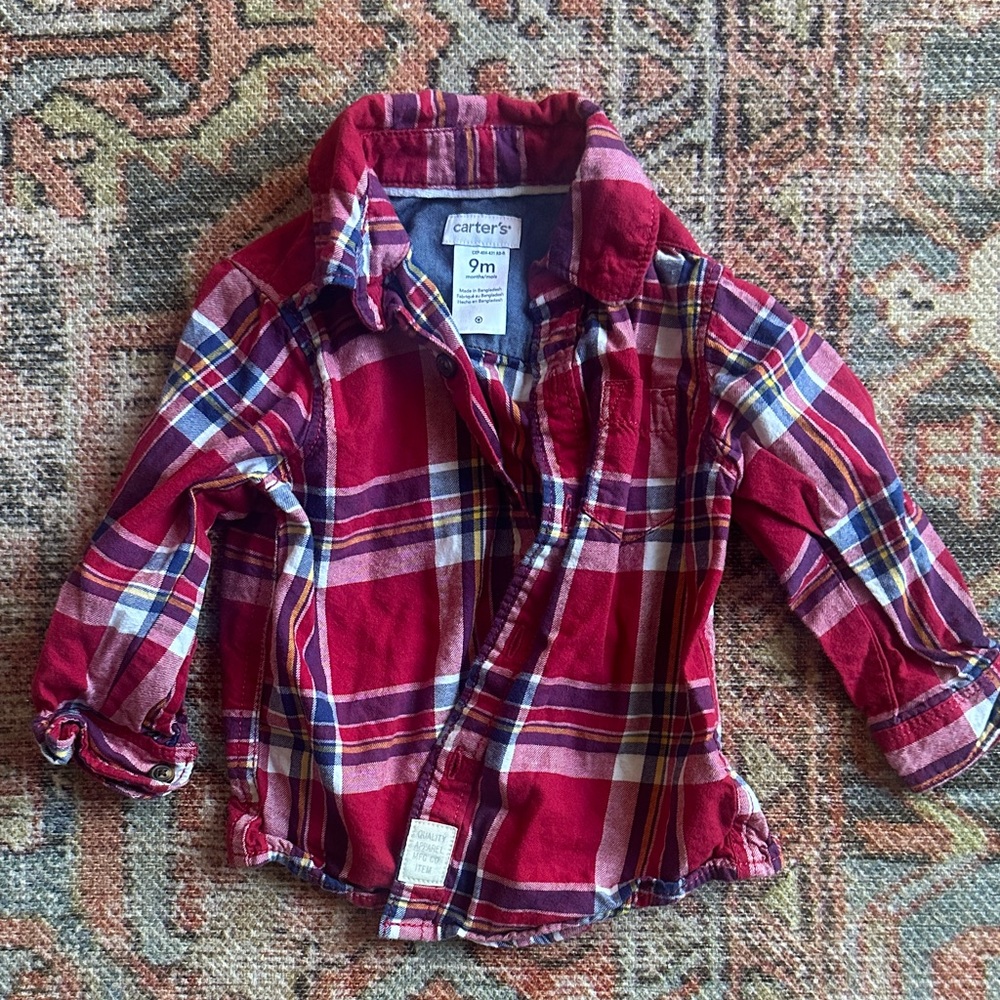 Carter's Vibrant Plaid Button-Down Shirt